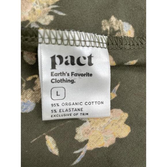 Pact Organic Cotton Cutout Tie Back Sleeveless Midi Dress Floral Pockets Large - Picture 9 of 10